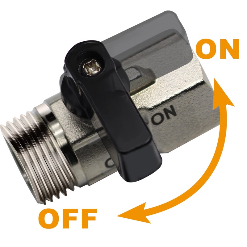 YOO.MEE Shut-Off Brass Ball Valve 1/2'' Standard Connections with Polished Chrome Finish - Image 3